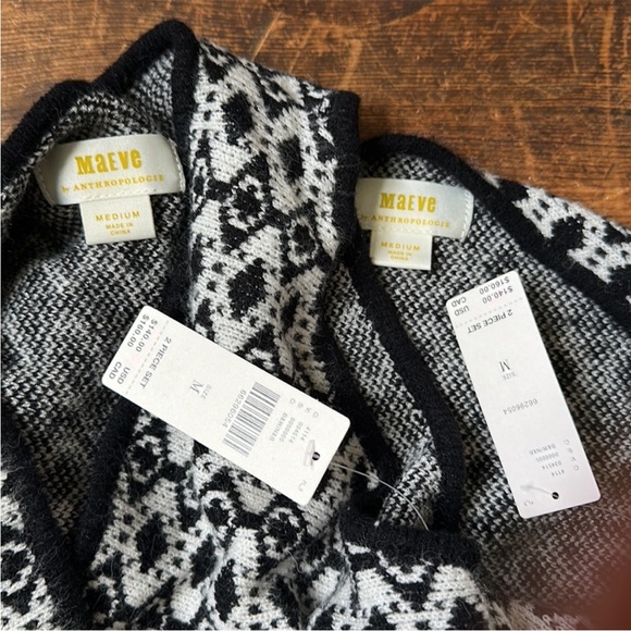 Anthropologie Maeve Floral Sweater Tank & Shrug Set Super Soft Size M - Picture 6 of 11